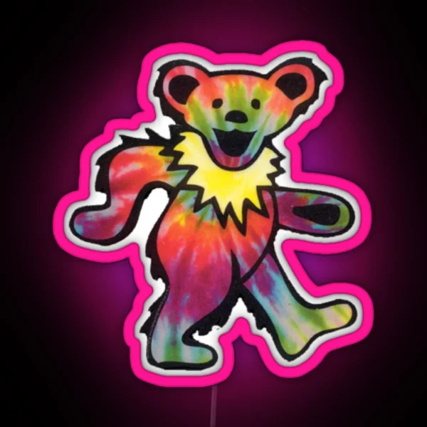 Colorful Dancing Bear RGB Neon Sign