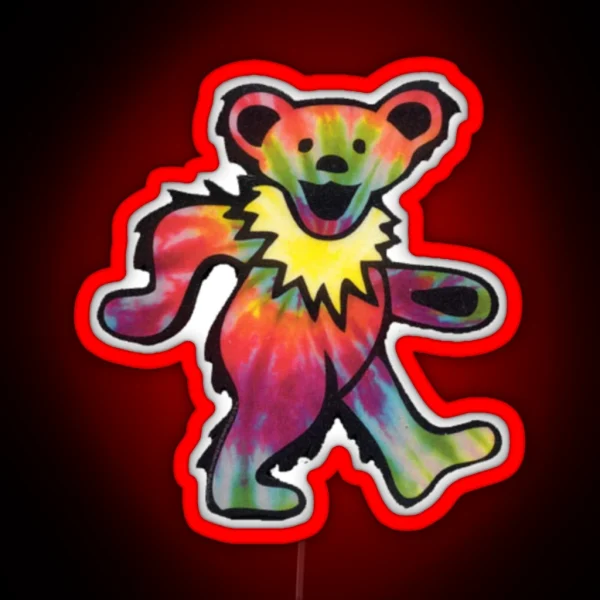 Colorful Dancing Bear RGB Neon Sign