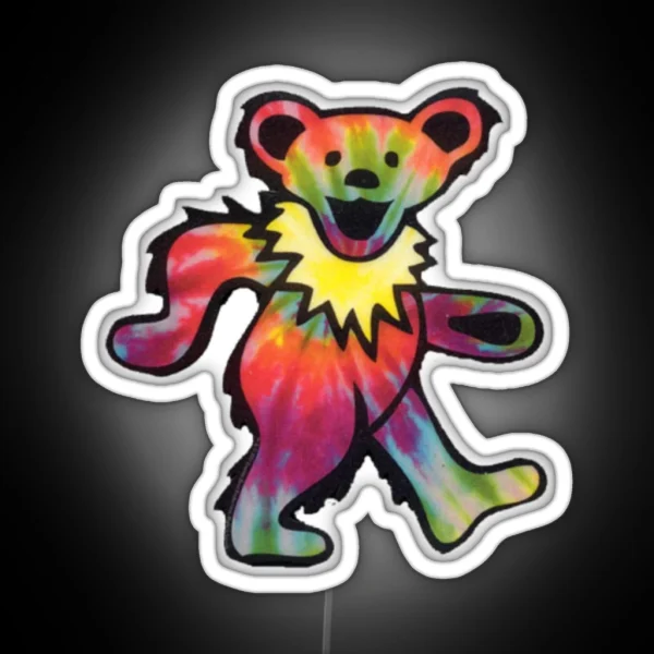Colorful Dancing Bear RGB Neon Sign