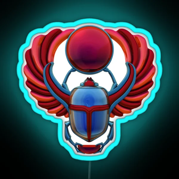 Colorful Egyptian Scarab RGB Neon Sign