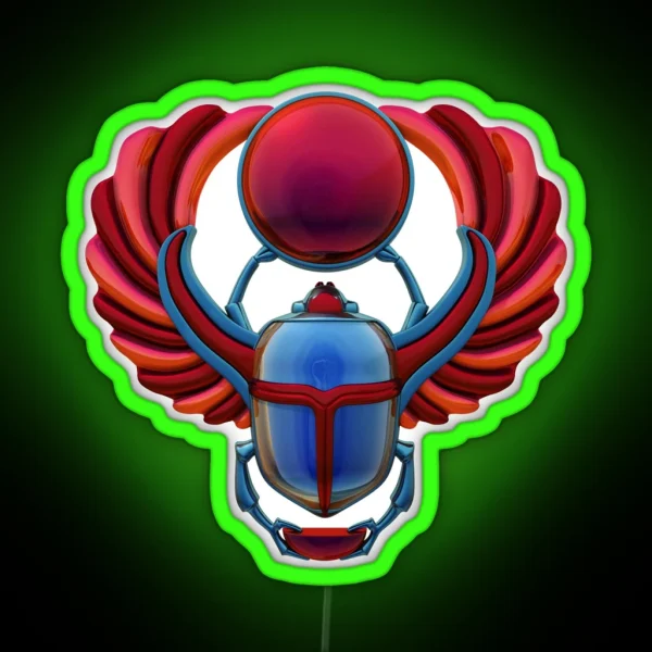 Colorful Egyptian Scarab RGB Neon Sign