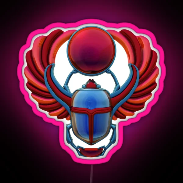Colorful Egyptian Scarab RGB Neon Sign