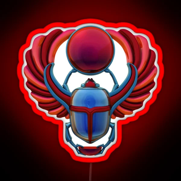 Colorful Egyptian Scarab RGB Neon Sign