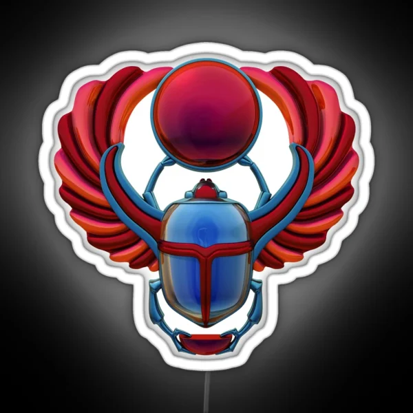 Colorful Egyptian Scarab RGB Neon Sign