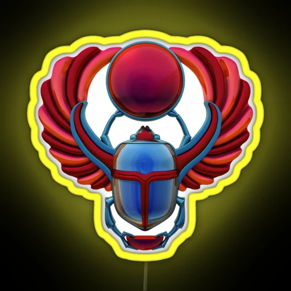 Colorful Egyptian Scarab RGB Neon Sign