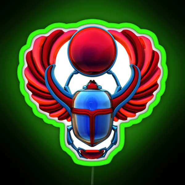 Colorful Egyptian Scarab RGB Neon Sign