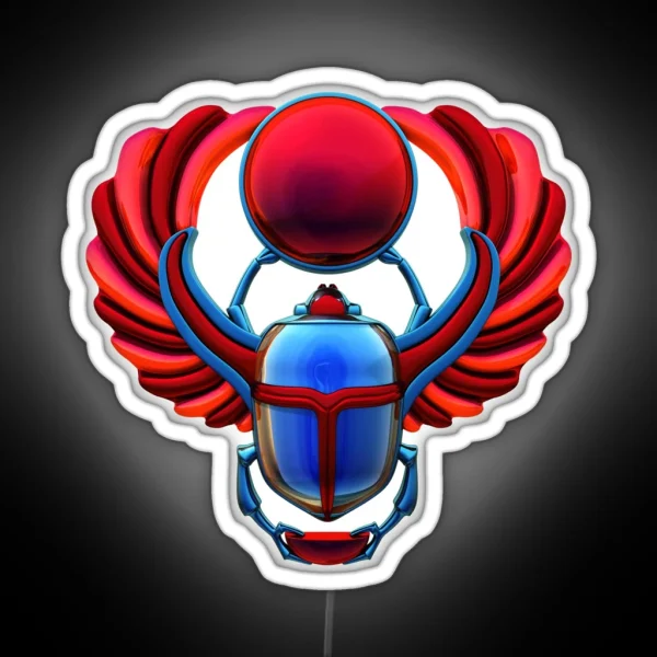 Colorful Egyptian Scarab RGB Neon Sign