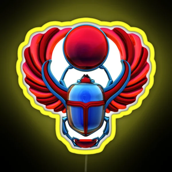 Colorful Egyptian Scarab RGB Neon Sign