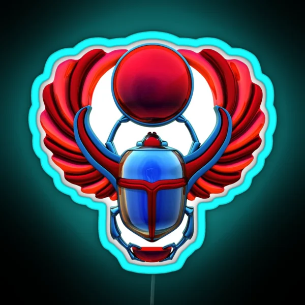 Colorful Egyptian Scarab RGB Neon Sign