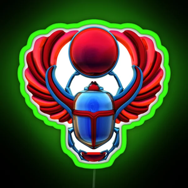Colorful Egyptian Scarab RGB Neon Sign