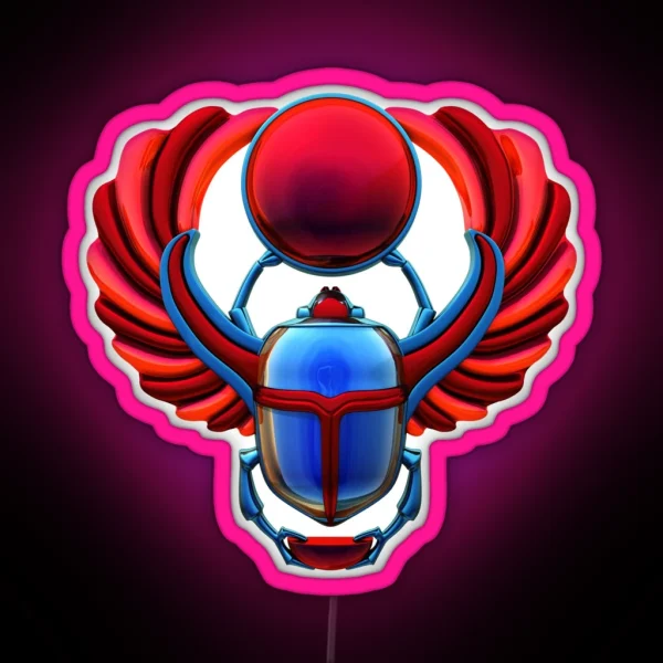 Colorful Egyptian Scarab RGB Neon Sign