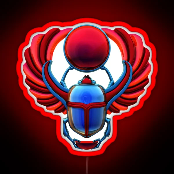 Colorful Egyptian Scarab RGB Neon Sign