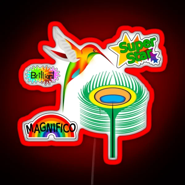 Colorful Humming Bird With Clever Sayings RGB Neon Sign