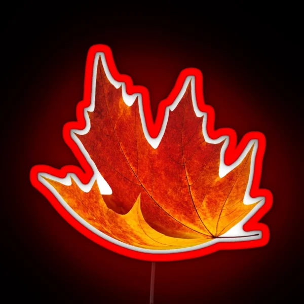 Colorful Maple Leaf RGB Neon Sign