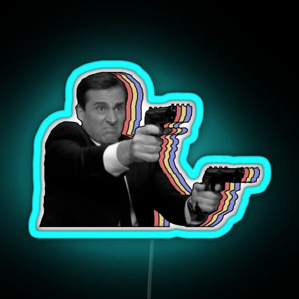 Colorful Mike With Guns RGB Neon Sign