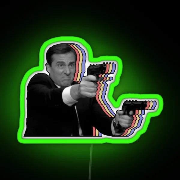 Colorful Mike With Guns RGB Neon Sign