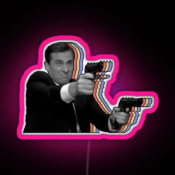 Colorful Mike With Guns RGB Neon Sign