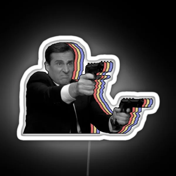 Colorful Mike With Guns RGB Neon Sign