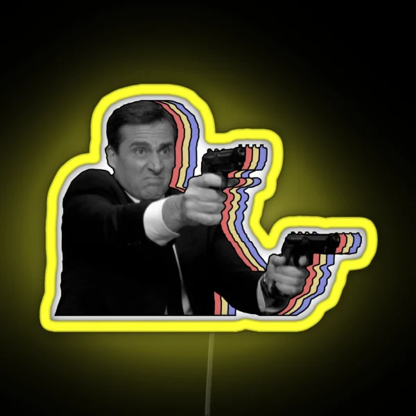 Colorful Mike With Guns RGB Neon Sign