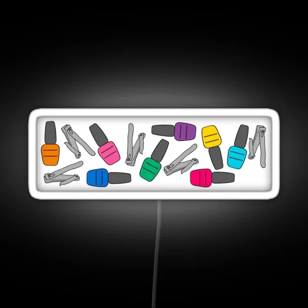 Colorful Nail Tech Nail Polish Nail Clippers RGB Neon Sign