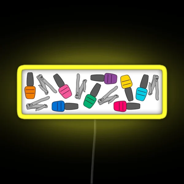 Colorful Nail Tech Nail Polish Nail Clippers RGB Neon Sign