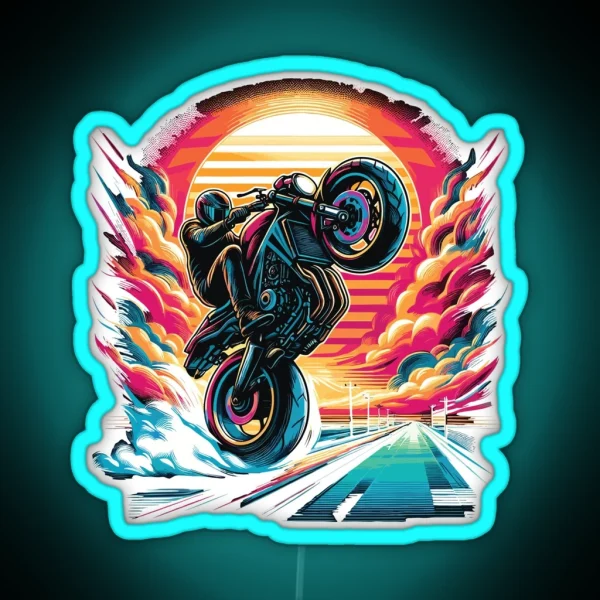 Colorful Race Motor Motorcycle RGB Neon Sign