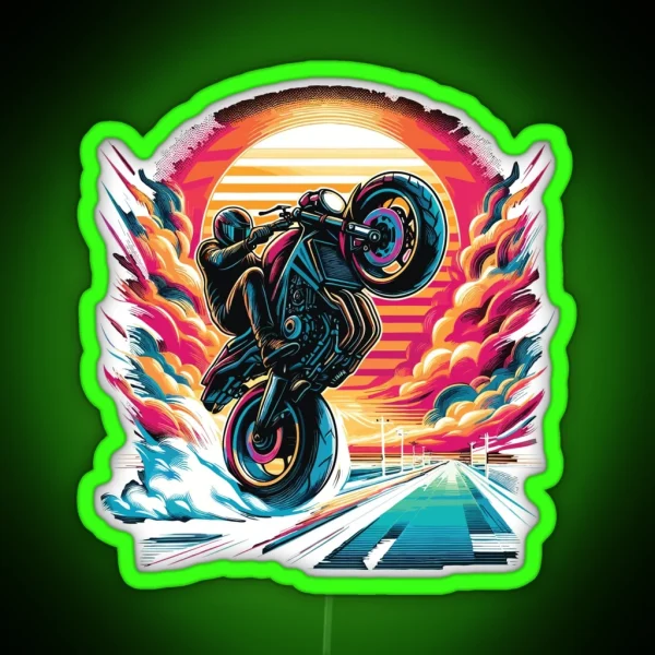 Colorful Race Motor Motorcycle RGB Neon Sign