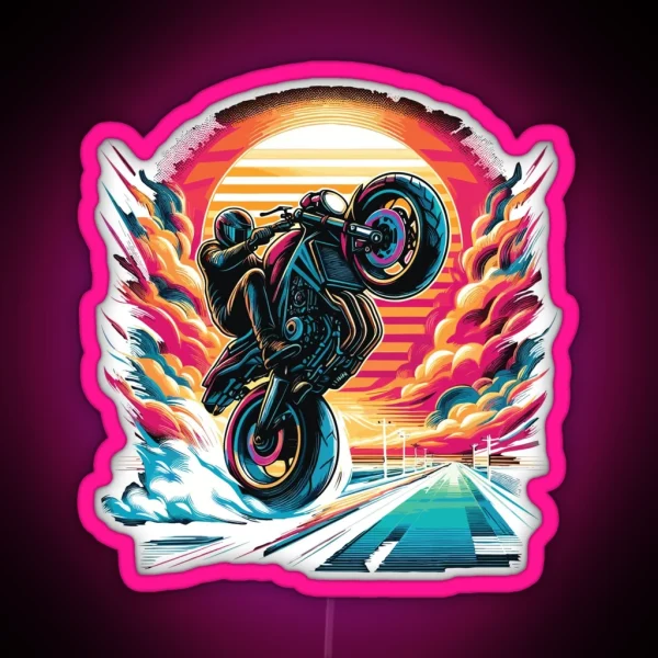 Colorful Race Motor Motorcycle RGB Neon Sign