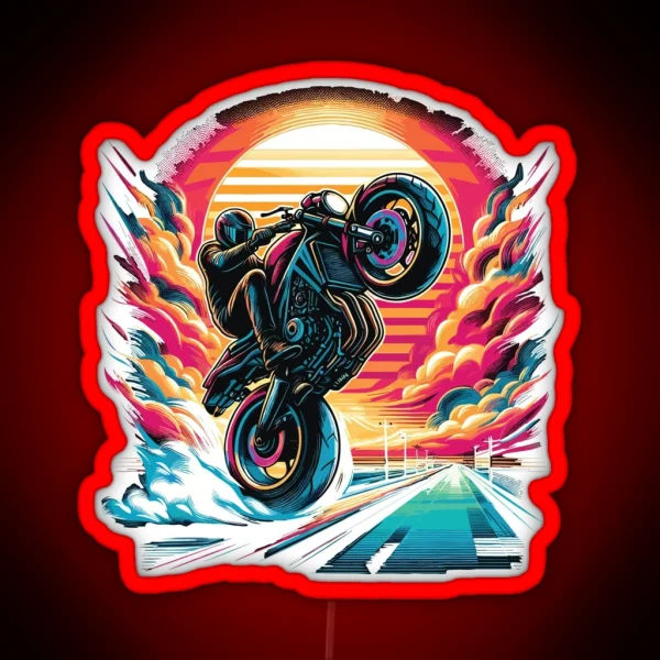 Colorful Race Motor Motorcycle RGB Neon Sign