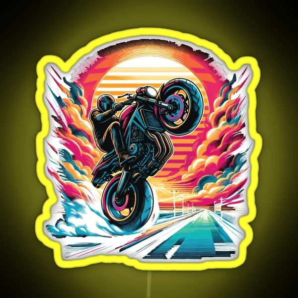 Colorful Race Motor Motorcycle RGB Neon Sign
