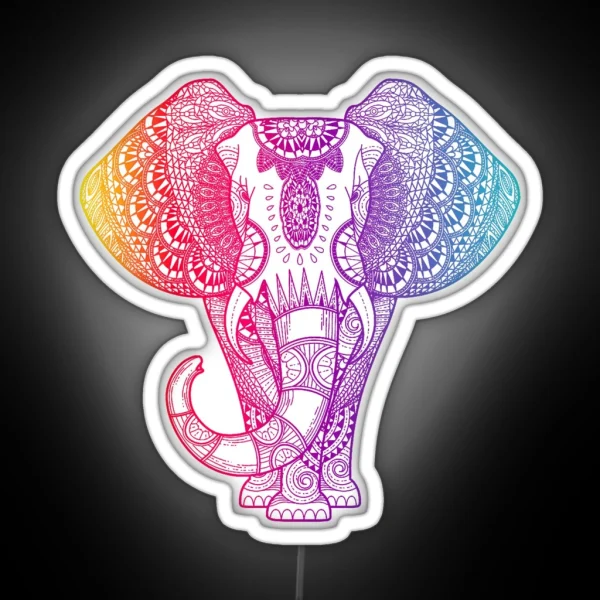 Colorful Rainbow Elephant RGB Neon Sign