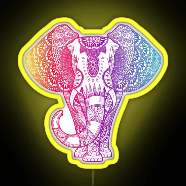 Colorful Rainbow Elephant RGB Neon Sign