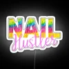 Colorful Tie Dye Nail Hustler Nail Tech Techniques Nail Boss Nail Artist Salon Team RGB Neon Sign - Image 4