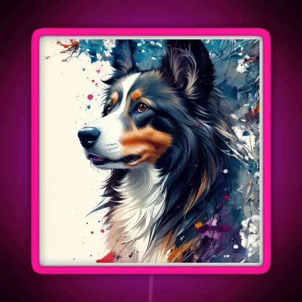 Colourful Collie RGB Neon Sign