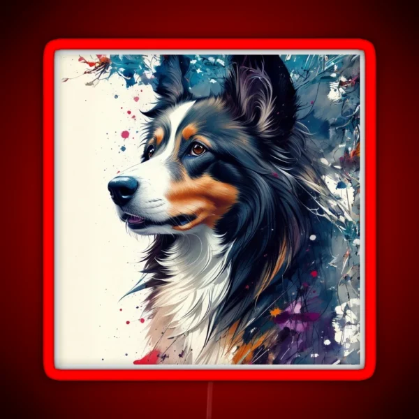 Colourful Collie RGB Neon Sign