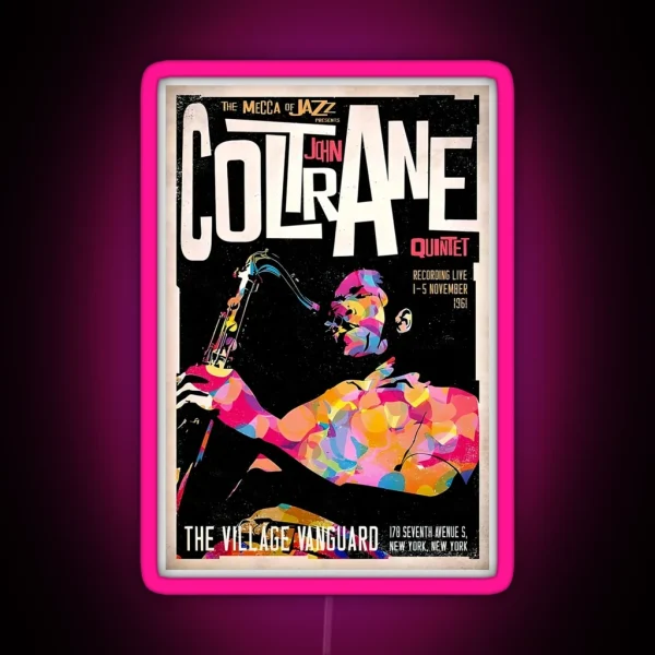 Coltrane Vintage Jazz Poster RGB Neon Sign
