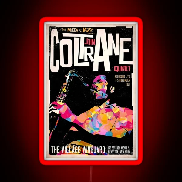 Coltrane Vintage Jazz Poster RGB Neon Sign