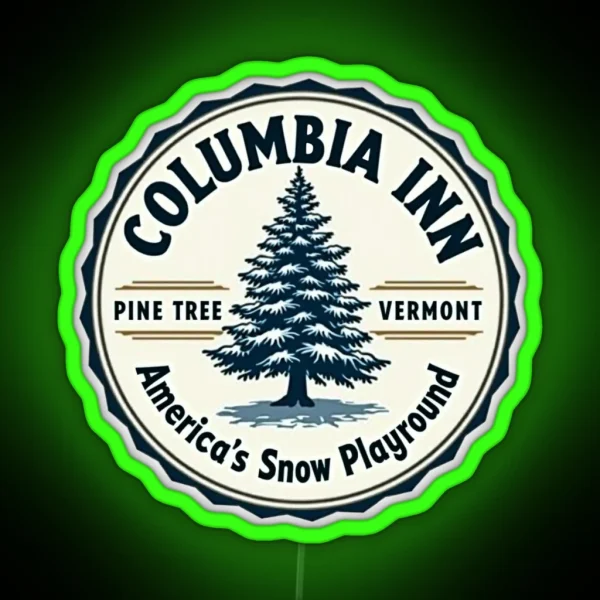 Columbia Inn Pine Tree Vermont RGB Neon Sign