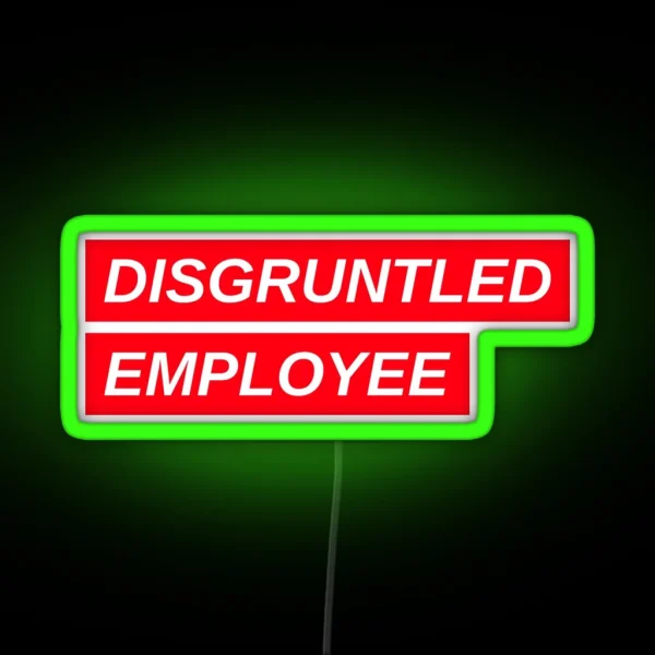 Combative Disgruntled Employee Quiet Quitting RGB Neon Sign