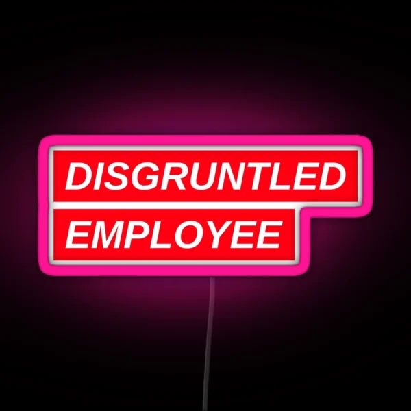 Combative Disgruntled Employee Quiet Quitting RGB Neon Sign