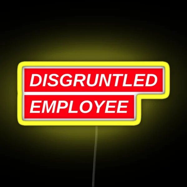 Combative Disgruntled Employee Quiet Quitting RGB Neon Sign