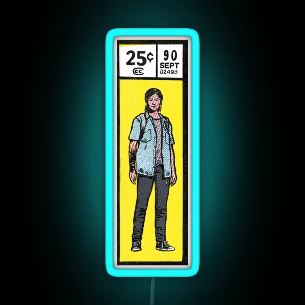 Comic Book Corner Box Ellie The Last Of Us 2 Fan Art RGB Neon Sign
