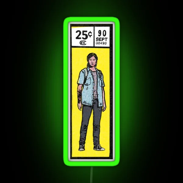 Comic Book Corner Box Ellie The Last Of Us 2 Fan Art RGB Neon Sign