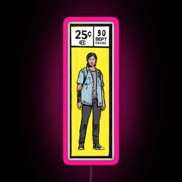 Comic Book Corner Box Ellie The Last Of Us 2 Fan Art RGB Neon Sign