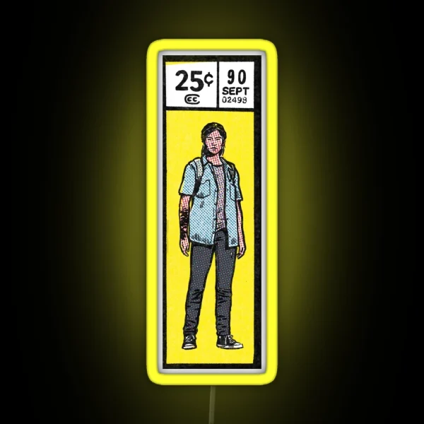 Comic Book Corner Box Ellie The Last Of Us 2 Fan Art RGB Neon Sign