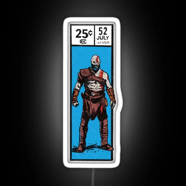 Comic Book Corner Box Kratos God Of War Fan RGB Neon Sign