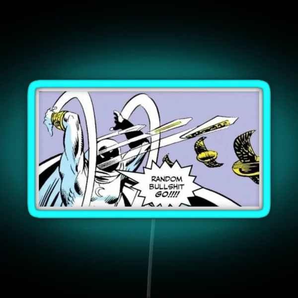 Comic Strip Moon Knight RGB Neon Sign