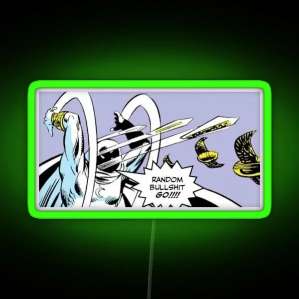 Comic Strip Moon Knight RGB Neon Sign