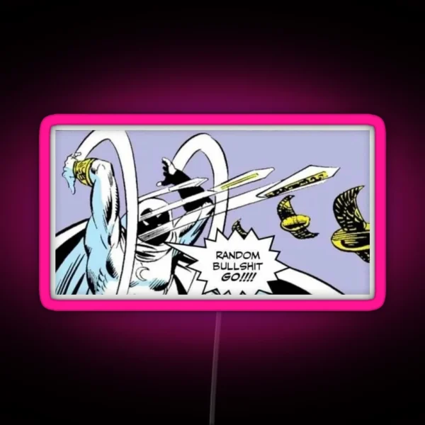 Comic Strip Moon Knight RGB Neon Sign
