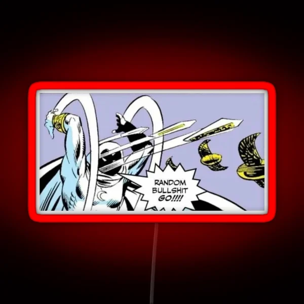 Comic Strip Moon Knight RGB Neon Sign